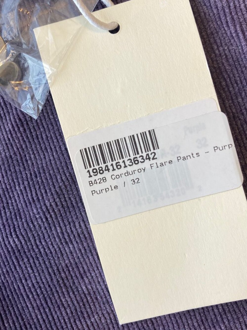 MNML B428 Corduroy Flare Pants Button Fly Mens 32 Purple Two Tone NWT - Picture 5 of 14
